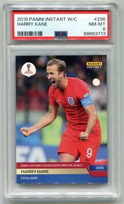 2018 PANINI INSTANT WORLD CUP #296 Harry Kane limited 118 England Tottenham PSA8 - Image 1 of 2