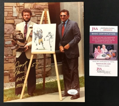Jack Ham Signed 8x10 Photograph JSA w/COA HOF Ceremony Steelers (w/Joe Paterno) - Image 1 of 4