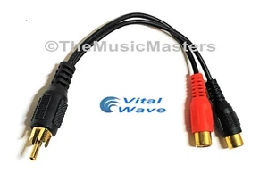 Premium RCA Audio "Y" Cable Adapter HQ Splitter 1 Male to 2 Female Jacks VWLTW - Picture 1 of 8