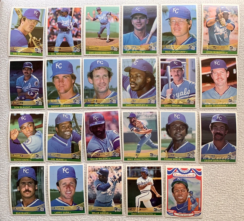 1984 Donruss KANSAS CITY ROYALS Team Baseball Cards (23) Cards No Duplicates! - Image 1 of 1