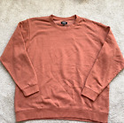Lazer Men's Crewneck Burnout Fleece Knit Sweatshirt Red Orange Size Xl