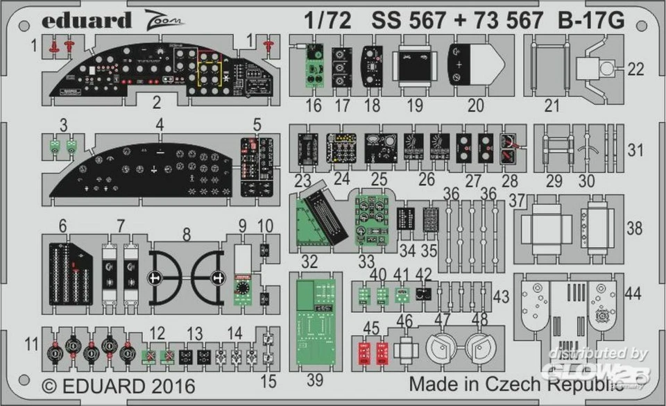 Eduard - Boeing B-17G Interior Acquaforte Colorate - 1:72 Modello Kit Airfix Neu - Immagine 1 di 1