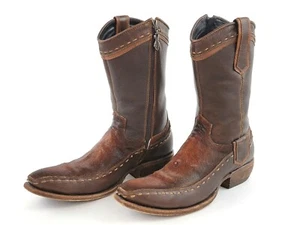 CUADRA Western Cowboy Boots Brown Stingray Rustic Woven Mens US 7.5 ~ MEX 26.5 - Picture 1 of 12