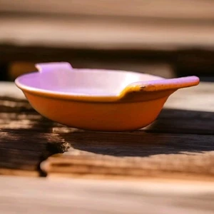 M/14A 20 Vintage Descoware Gusseisen Orange Emaille Oval Au Gratin Schale Belgien 5 - Bild 1 von 6