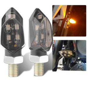 2X Smoke Mini LED Motorcycle Turn Signal Indicator Blinker Light Amber Universal - Foto 1 di 10