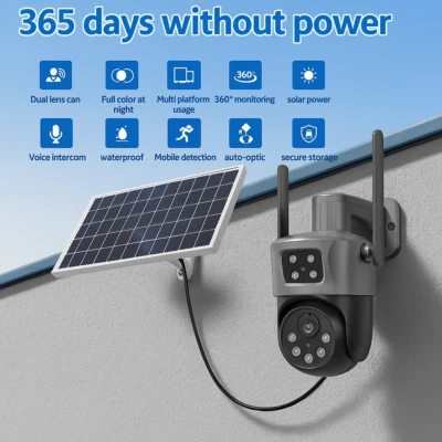 TELECAMERA Esterna Videosorveglianza PTZ 4G Senza Fili ICSEE Pannello Solare - Immagine 1 di 4