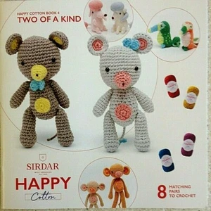 Sirdar Happy Cotton AMIGURUMI Crochet Pattern Book 4 - Two Of A Kind - Picture 1 of 2