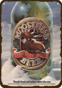 1984 MOOSEHEAD CANADIAN LAGER BEER Vintage Look DECORATIVE REPLICA METAL SIGN - Picture 1 of 1