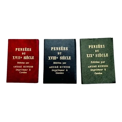 ANDRE KUNDIG Miniature Book Lot Of 17-19 Pensees Du XVII XVIII XIX e Siecle - Image 1 of 4