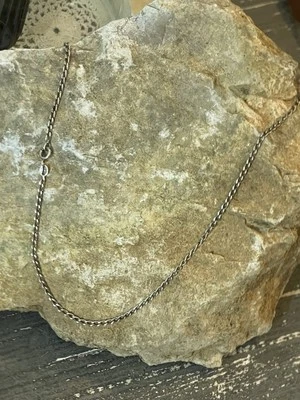 Collana Vintage In Argento Maglia Catena Cm30 - Immagine 1 di 4