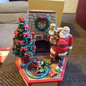 1986 Vintage Enesco Small World Of Music A Visit From Santa Claus 551368 mit Box funktioniert - Bild 1 von 22