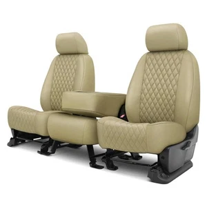 For Toyota Tacoma 05-11 Seat Cover Faux Leather Diamond Shield Quilted 1st Row - Picture 1 of 2