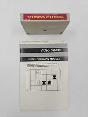 Video Chess - 1982 - TI 99/4a - Texas Instruments - Cartridge & Manual Untested  - Image 1 of 4