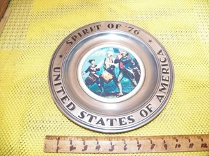 Vintage WILTON Pewter Plate "Spirit Of 76" - Picture 1 of 4