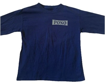 Camisa Hanes Azul Manga Larga Marca Pono Hawaii ʻ Do What Is Rightʻ Niños Talla YS  Foto 1 de 4