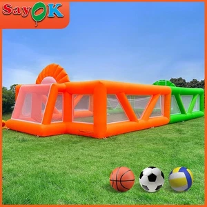 40Ft Inflatable Sports Court w/ Blower 3in1 Soccer Field&Volleyball &Basketball - Picture 1 of 8