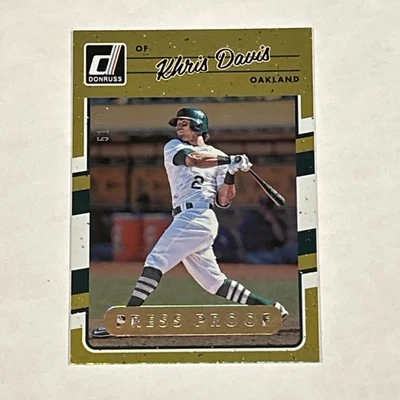 2017 Panini Donruss Gold Press Proof #129 Khris Davis /99 Oakland A’s - Image 1 of 4
