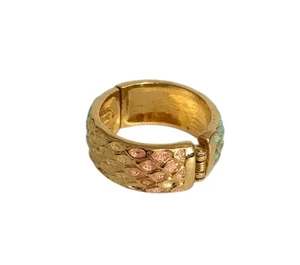 Nolan Miller Vintage Pastell Schlangen Schuppen Dinner Ring Rosa Gelb Grün - Bild 1 von 7