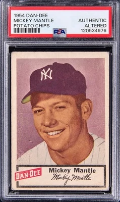 Tarjeta de béisbol original 1954 Dan-Dee Potato Chips Mickey Mantle PSA auténtica antigua Foto 1 de 2