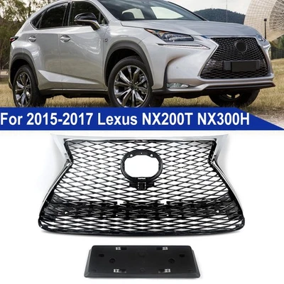 Parachoques delantero parrilla superior cromo + negro para Lexus NX200T NX300H 2015 2016 2017 Foto 1 de 4