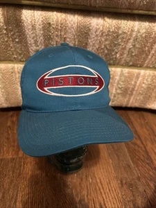 VINTAGE Detroit Pistons Embroided 90s Hat NBA Teal Annco Pro Model Rare Logo - Picture 1 of 7
