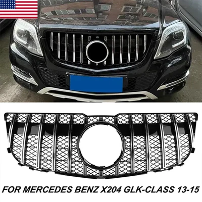 Chrome Front Bumper Grille For Mercedes Benz X204 GLK350 GLK300 Grill 2013-2015 Foto 1 de 4