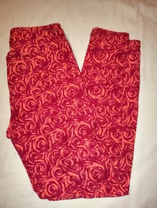 LuLaRoe Leggings One Size NWOT Red Swirling Pattern NEW OS - Picture 1 of 3
