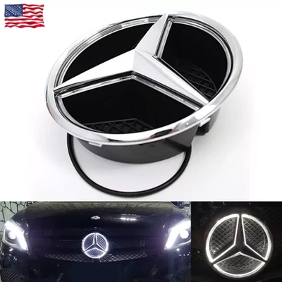 Front Grille Star Emblem with LED Light Fit For Mercedes-Benz CLA250 C350 GL450 - Image 1 of 4