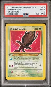 2002 Pokemon Neo Destiny Shining Celebi 106/105 1st Edition PSA 9 Mint - Picture 1 of 2