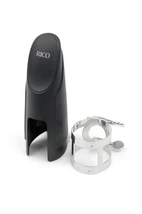 Rico Ligature & Cap, Tenor Sax for Hard Rubber Mouthpieces, Nickel Plated - Picture 1 of 4
