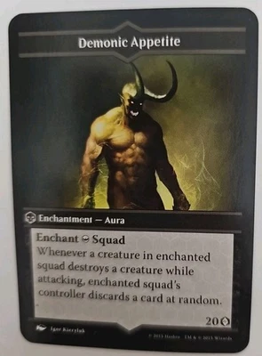 Arena of the Planeswalkers Demonic Appetite Replacement Game Card MTG Enchantmen - Image 1 of 2