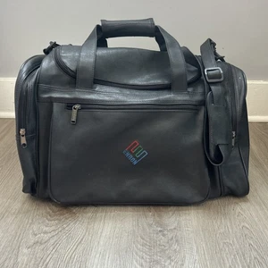 Enron Duffel Bag Travel Storage Gym Company Branded Logo 18x12x12 Faux Leather - Picture 1 of 10
