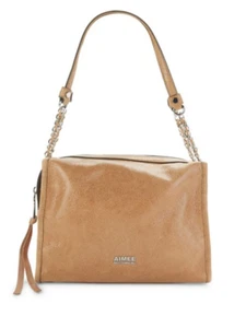 NEW AIMEE KESTENBERG WOMEN'S LEATHER ALEXIS SATCHEL SHOULDER BAG VACHETTA TAN - Picture 1 of 4