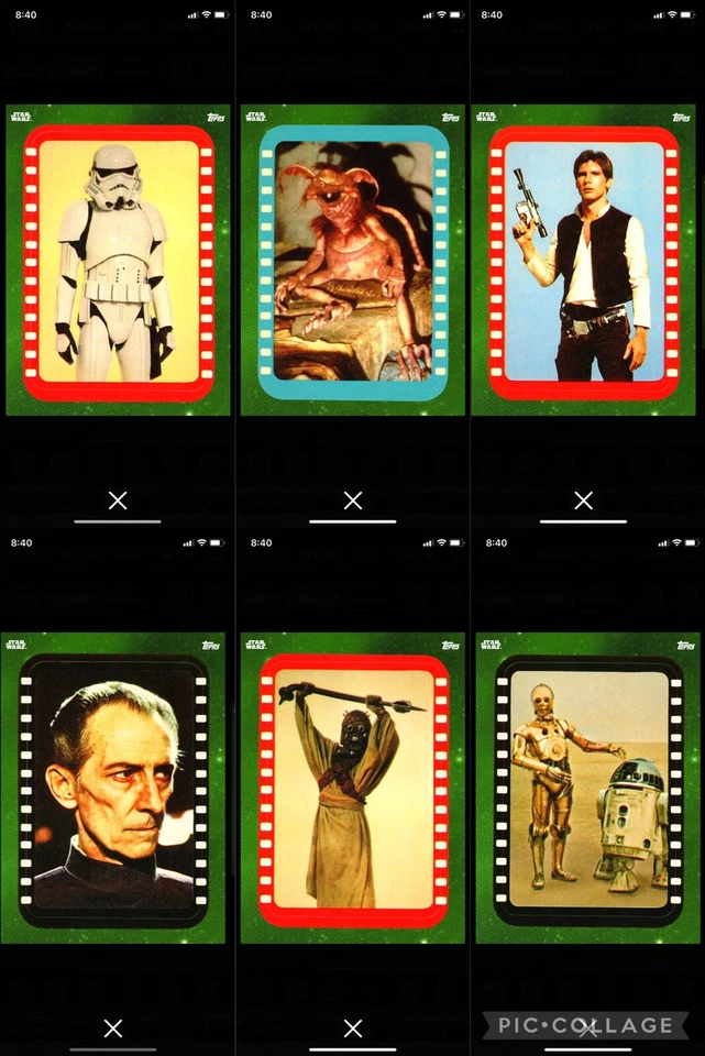 Topps Star Wars Digital Card Trader 6 Card Green Sticker Art 5 Insert Set - Image 1 of 1