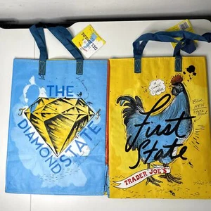 Trader Joe’s Delaware Tote Bag Eco Reusable Shopper First State Chicken Blue Hen - Picture 1 of 6