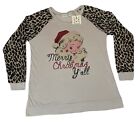 Merry Christmas Y'all SOUTHERN GRACE Leopard Santa Boutique Medium T-Shirt BNWT!