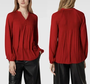 Lauren Ralph Lauren Blusa Con Pliegues Camisa Top T-Shirt Color Rojo Labial - Imagen 1 de 12