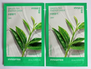 Innisfree Green Tea Energy Sheet Mask 22mL x 2ea, Hydrating Korean Face Mask - Picture 1 of 5
