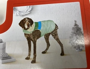 Dog Jacket Fleece Lined Winter Coat Green Blue Size XL Over 90 lb NEW - Picture 1 of 4