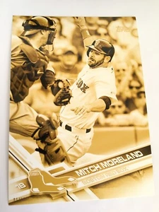 2017 Topps Update Clear Parallel 5x7 Mitch Moreland Red Sox US274 01/10 Gold - Picture 1 of 2