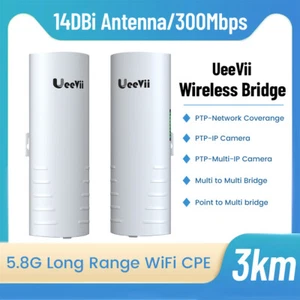 3KM 5.8G 300Mbps Wireless Access Point Wifi Bridge Outdoor CPE Internet Extender - Picture 1 of 11