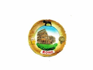 Posta Pro1 - Calamita Magnete Resina"ROMA PIATTO DECORATO COLOSSEO" Fridge Magne - Foto 1 di 1