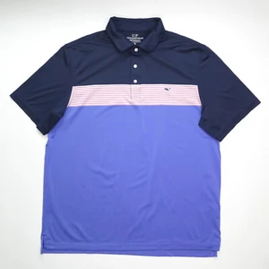 Vineyard Vines Sankaty Performance Poloshirt Herren XL blau pink gestreift Golf - Bild 1 von 14