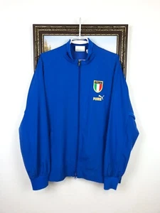Vintage Puma Italy Football Jacket Soccer Track Top National Team Blue Size M - Picture 1 of 19