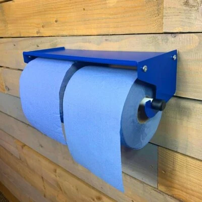 MEGAMAXX UK™ Industrial Paper Towel Blue Roll Holder Unit Workshop Garage Blue Roll Cleaning