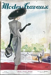 Modes et Travaux Nr. 558 April 1947 Zeitschrift Nähen Stricken Damenmode - Bild 1 von 4