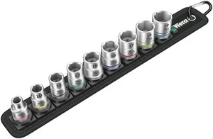 Wera 003973 Belt B 4 3/8″ Drive Zyklop 9 Piece 6 Point Socket Set 8 – 19mm - Picture 1 of 7