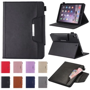 Leather Smart Case For iPad 11th 10th 5/6/7/8/9th Air 11" 13" M3 Mini 2 3 4 5 6 - Picture 1 of 90