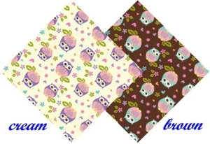 BTY What A Hoot - Cute Owls toss Quilt Cotton Fabric By The Yard - Picture 1 of 4