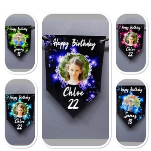 Personalised Photo Birthday Bunting Banner 18th 21st 30th Rose Gold - Picture 1 of 6